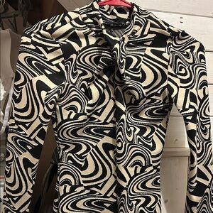 Black & Cream Patterned Zara dress